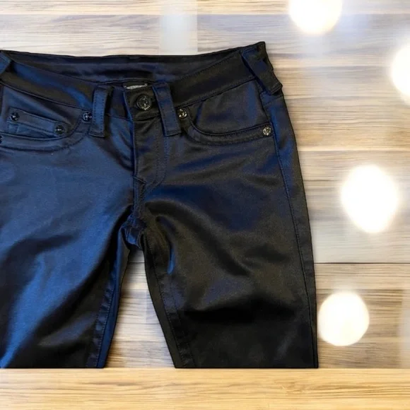 Rare Vintage True Religion satin shiny skinny leg jeans style #WP83592 Vintage